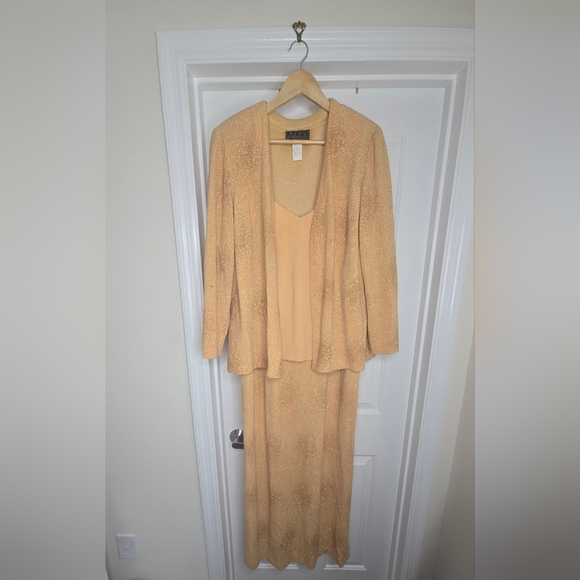 Alex Evening Gold Two-Piece Set - Picture 1 of 9